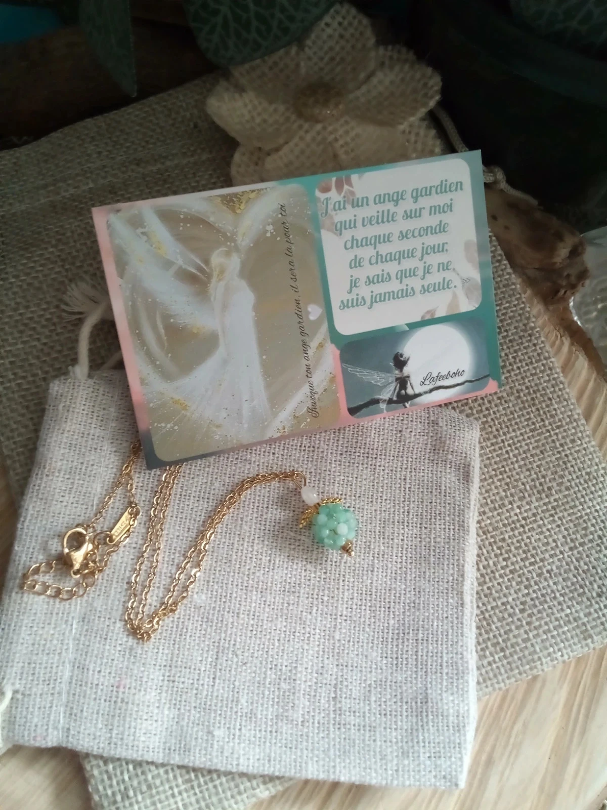 Engelen stenen ketting + kaart – photo 2